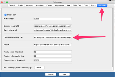 igv provisioning url